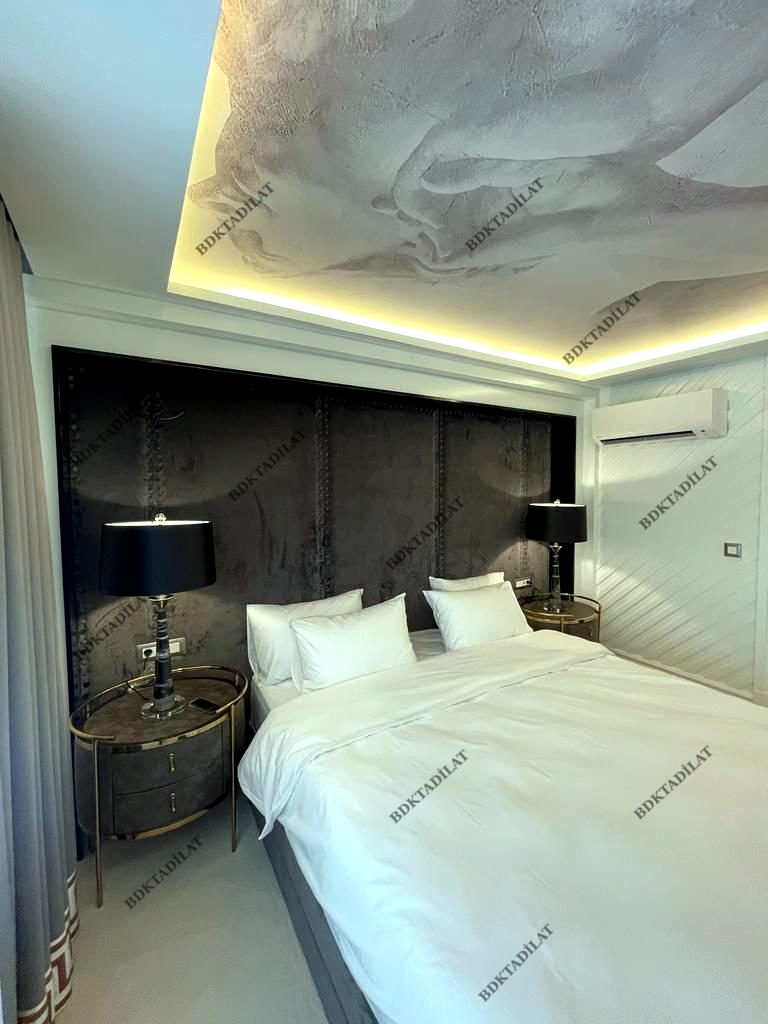 Otel konforunda yatak odası — projelerimizden